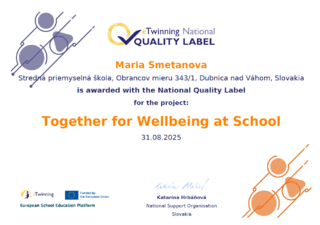 eTwinning_Together for Wellbeing at School 2025